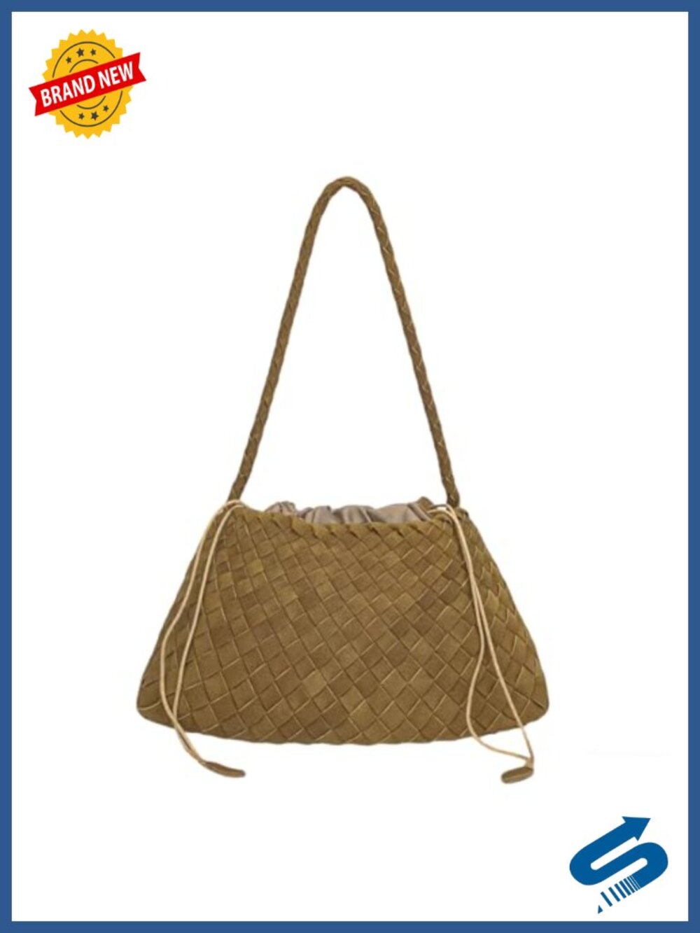 Suede Woven Shoulder Bag Hobo Tote Handbag for Women
